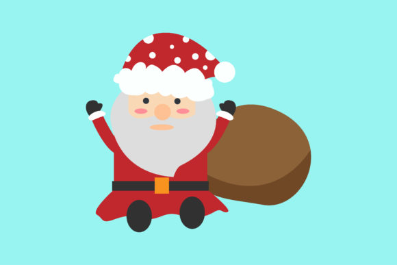 Christmas Santa Claus with a Sack Gifts Graphics & Icons