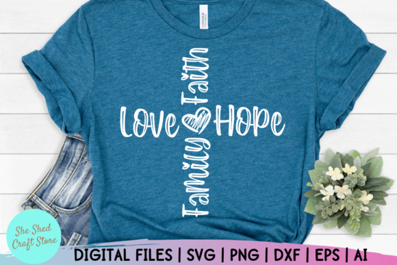 Faith Hope Love Graphics for Editorial Crafts