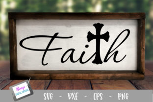 Faith with Cross Graphics for Christian Crafts