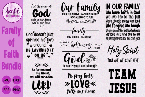 Family of Faith Cut File Bundle: Graphics for Crafts