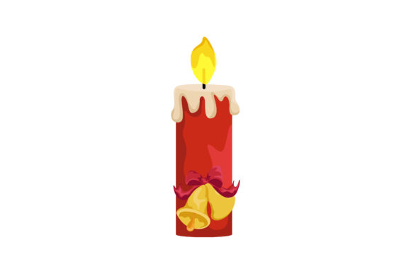 Red Christmas Candle Light Graphics & Illustrations