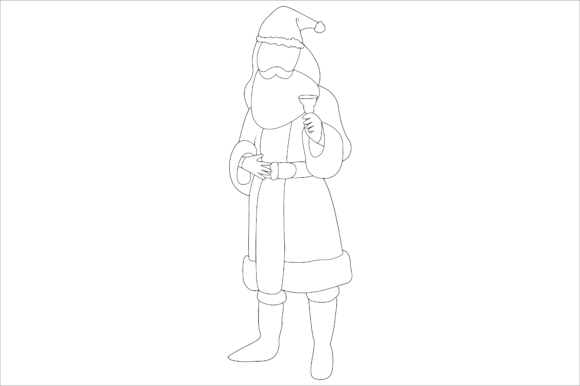 Santa Christmas Outline Bring Bells Review