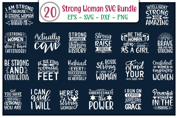 Strong Woman Design Bundle: Graphics for Crafts