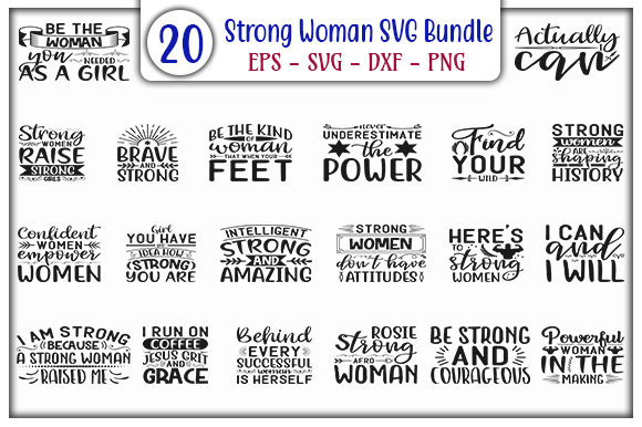 Strong Woman SVG Bundle: Graphics for Crafts